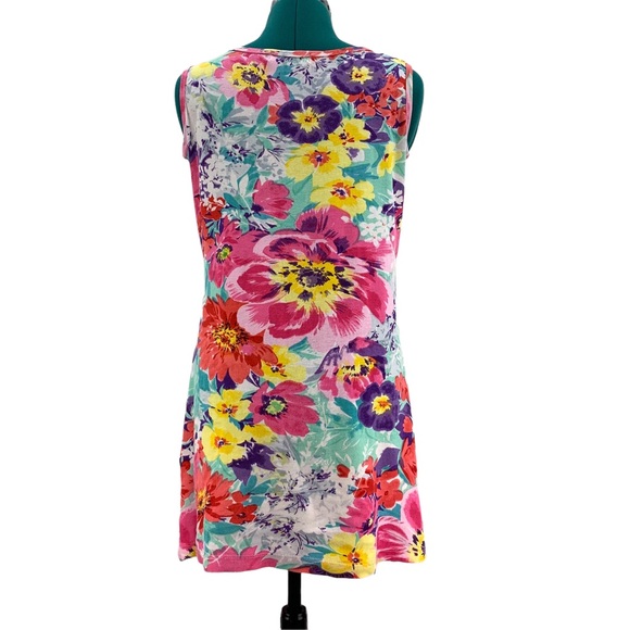 Orange Fashion Village Floral Patterned Cotton Longer Tank, Small - Picture 8 of 16